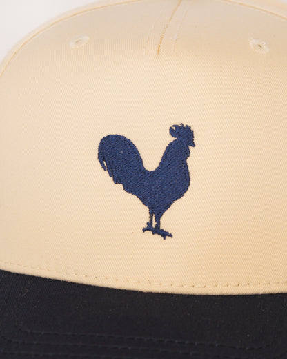 Roost Supply Creme & Navy Rooster Hat